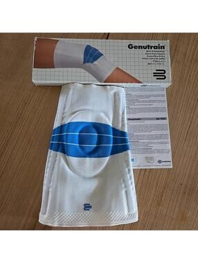 Bauerfeind GenuTrain Active Knee Support Size VI Unisex Adult White Brace